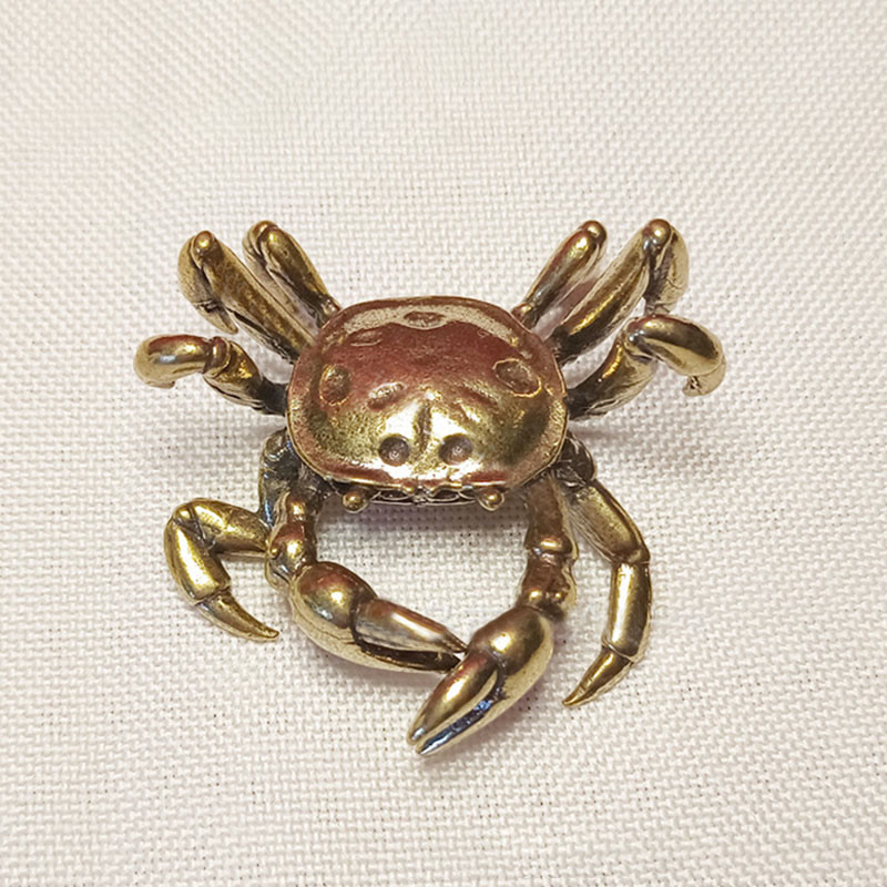 Buddha Stones Mini Mała Żaba Żółw Koi Ryba Ślimak Krab Miedź Bogactwo Dekoracja Domu