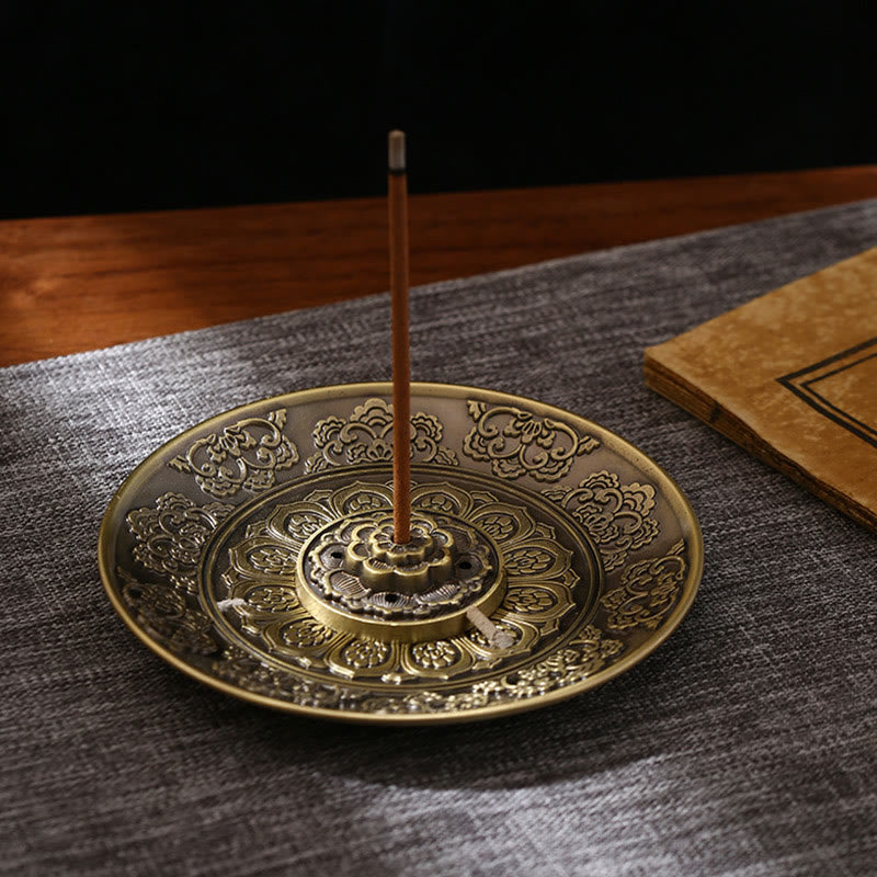 Buddha Stones Lotos Smok Feniks Osiem Pomyślnych Symboli Stop Cynkowy Uchwyt Na Kadzidełka Uzdrawiający Kadzielnica Dekoracja