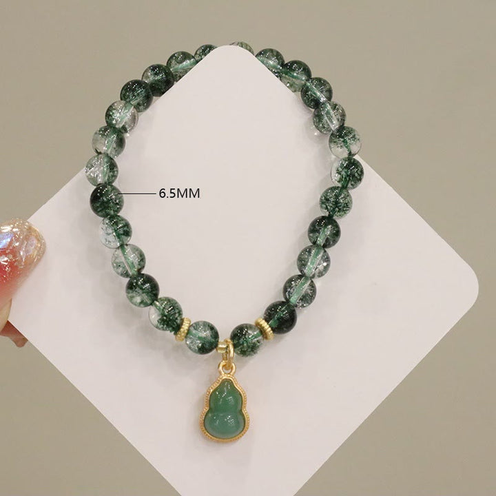 Bransoletka Buddha Stones Natural Green Phantom Confidence Gourd Budda Charm