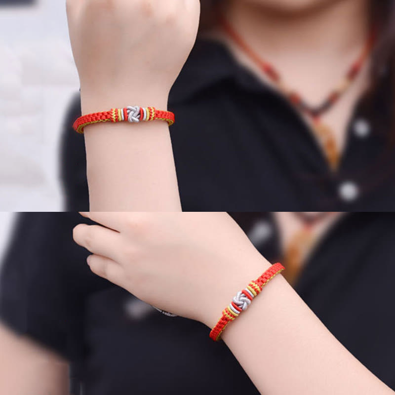 Buddha Stones Kolorowa Lina Prawdziwa Miłość Węzeł Szczęścia Bransoletka Ręcznie Robiona