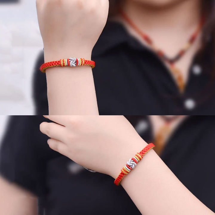 Buddha Stones Kolorowa Lina Prawdziwa Miłość Węzeł Szczęścia Bransoletka Ręcznie Robiona