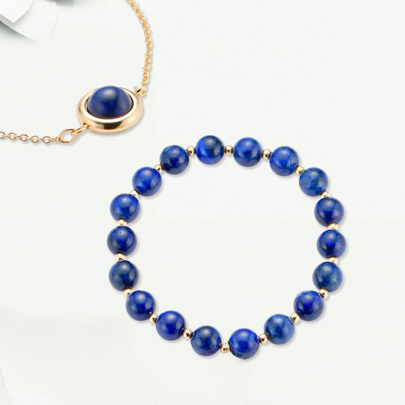 Buddha Stones Kamień Słoneczny Kwarc Truskawkowy Kryształ Bransoletka Pozytywna