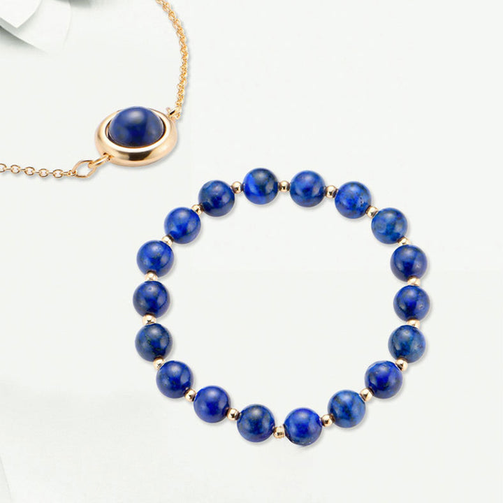 Buddha Stones Kamień Słoneczny Kwarc Truskawkowy Kryształ Bransoletka Pozytywna