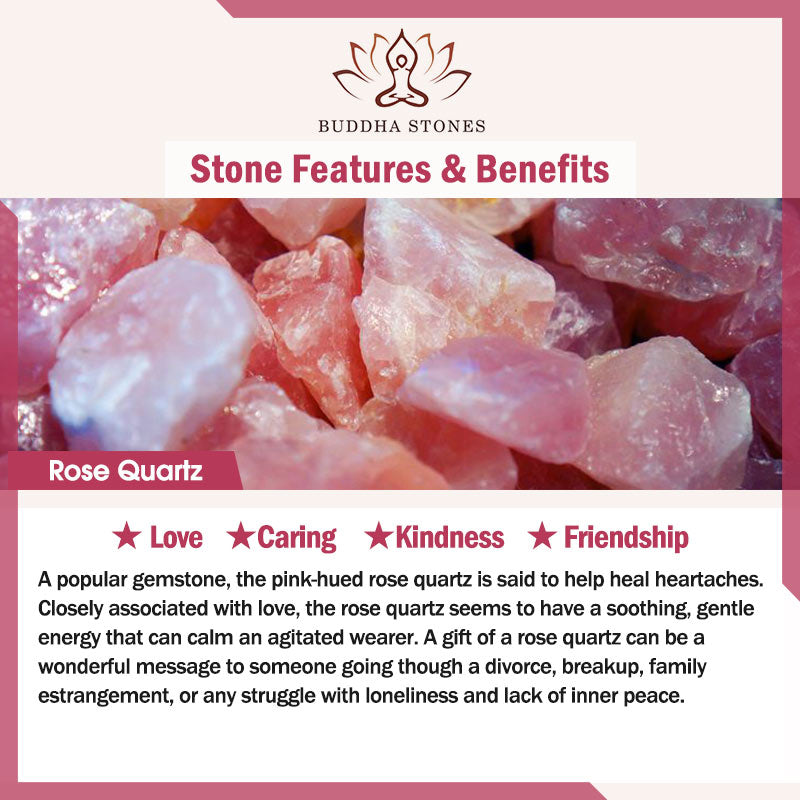Bransoletka Buddha Stones Natural Rose Quartz Love Caring