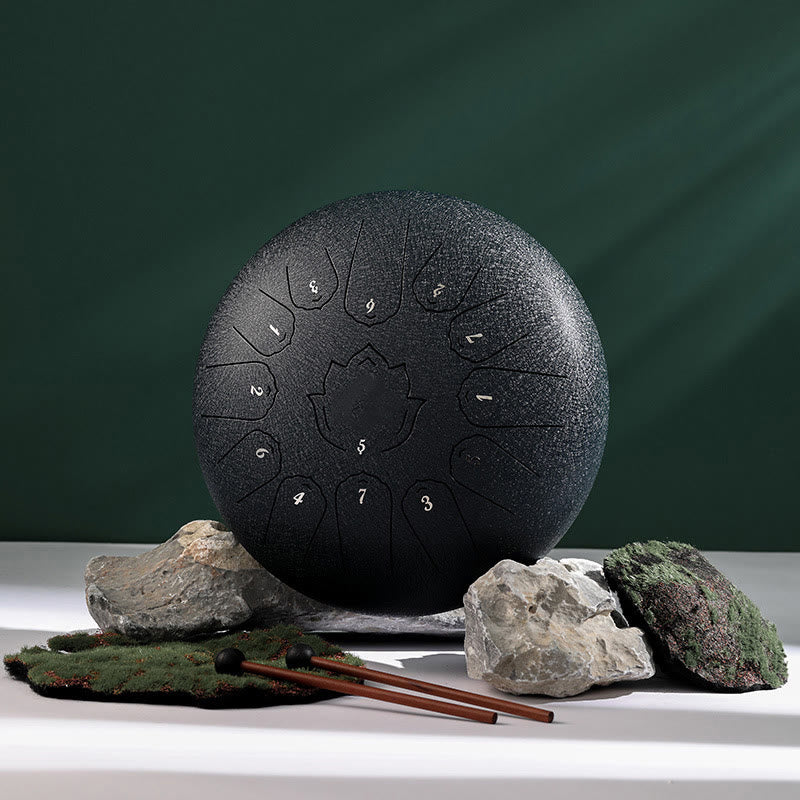 Buddha Stones stalowy językowy Dźwięk uzdrawiający uważność wzór lotosu Joga zestaw perkusyjny 13 nut 12-calowy instrument perkusyjny