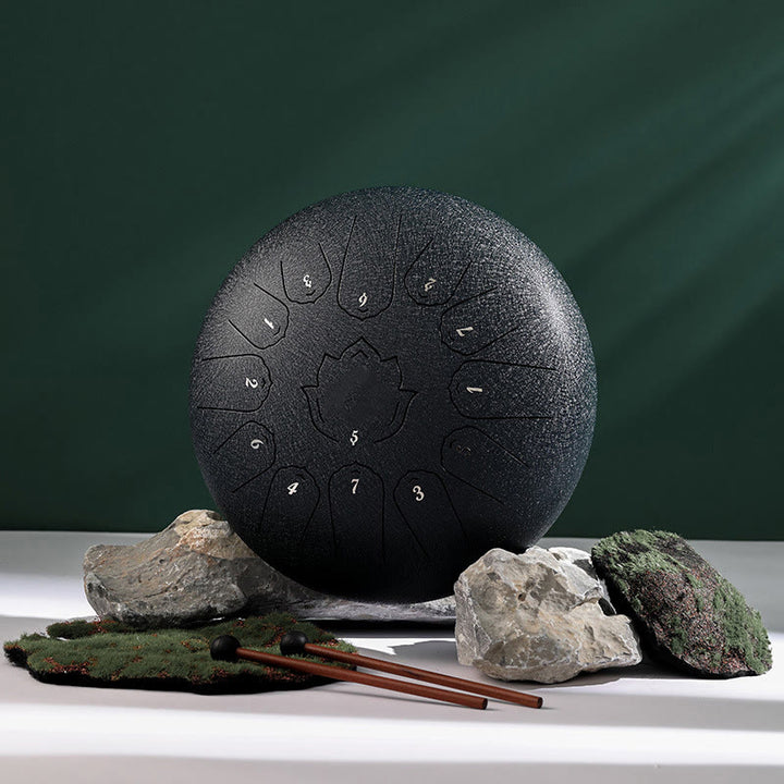Buddha Stones stalowy językowy Dźwięk uzdrawiający uważność wzór lotosu Joga zestaw perkusyjny 13 nut 12-calowy instrument perkusyjny
