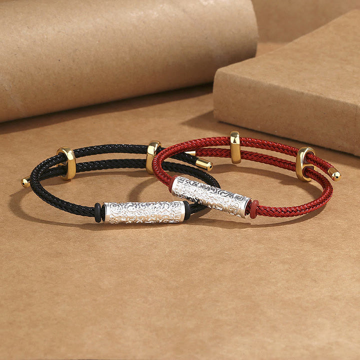 Buddha Stones Tybetańskie Ręcznie Robione Tai Sui Ochrona Liny Siła Pleciona Bransoletka