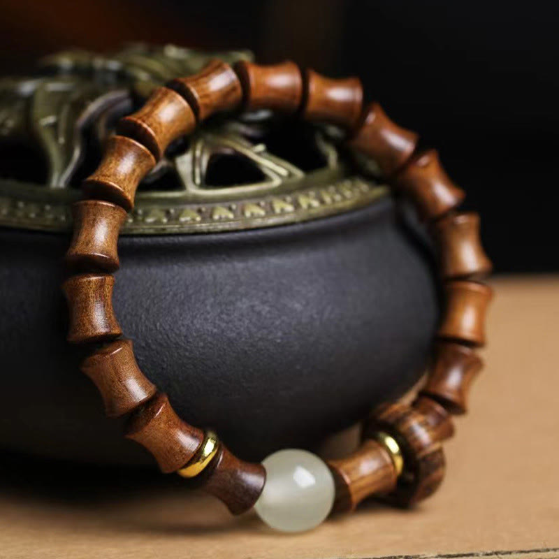 Bransoletka Buddha Stones Ebony Green Sandałowiec Czarny Palisander Bambus Peace