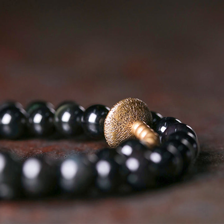 Bransoletka Buddha Stones Rainbow Obsidian Copper Love Double Wrap