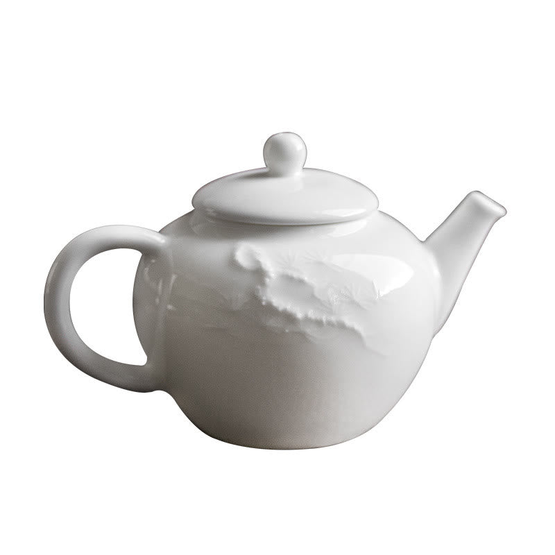 Biały Śliwkowy Sosnowy Bambusowy Grawerowany Ceramiczny Czajnik