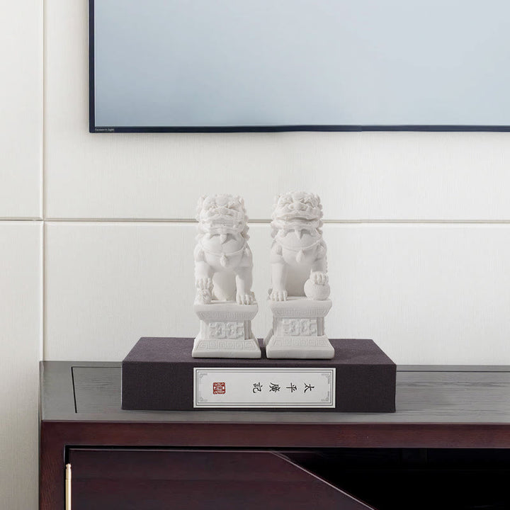 2 szt. posąg lwa odwaga siła żywica dekoracja biura domowego