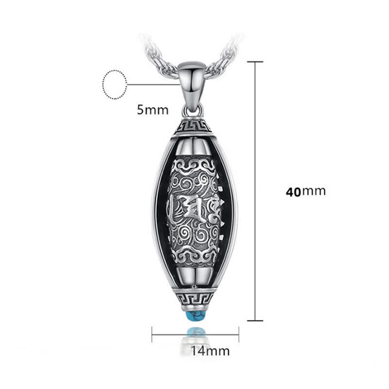 Buddha Stones Tybet Om Mani Padme Hum Ochronny Naszyjnik Obrotowy Wisiorek - image 10