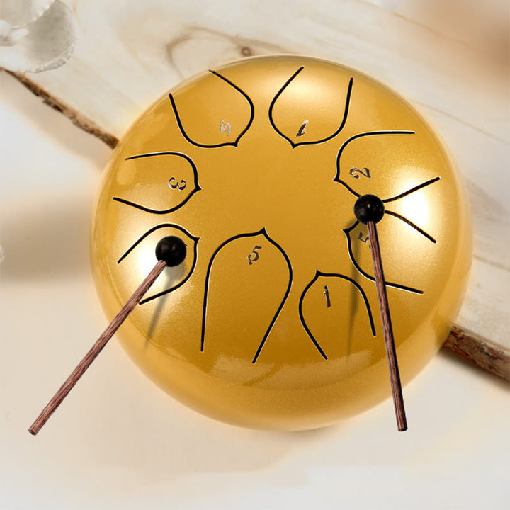 Buddha Stones językowy ze stali Dźwięk uzdrawiający Medytacja Wzór lotosu Zestaw perkusyjny 8 nut 6-calowy instrument perkusyjny