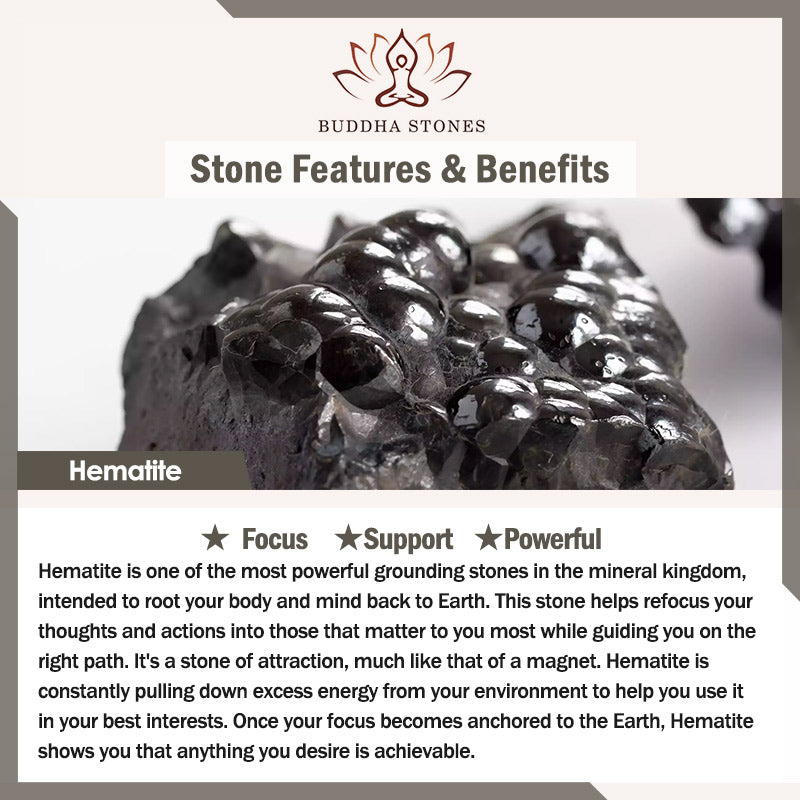 Buddha Stones Złe Oko Hematyt Tygrysie Oko Ochrona Bransoletka Koralikowa