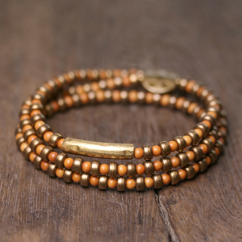 Bransoletka Buddha Stones Retro Olive Pit Copper Wealth