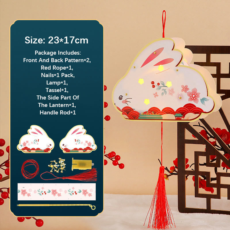 Buddha Stones DIY Powodzenia Uroczy Królik Papierowy Lampion Lampion Dekoracja Latarni Festiwalu Środka Jesieni