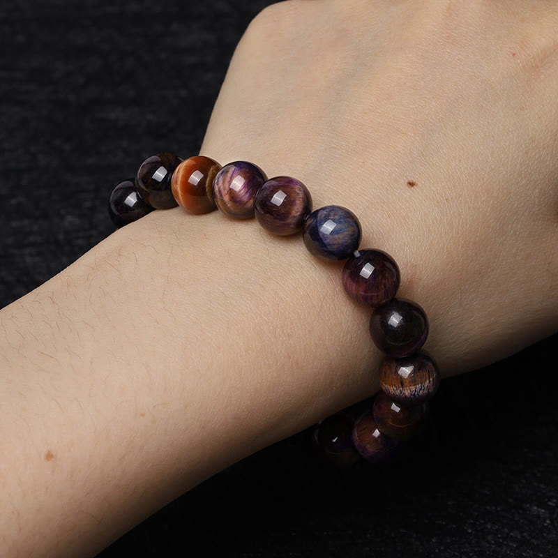 Bransoletka ochronna z Buddha Stones Natural Purple Tiger Eye