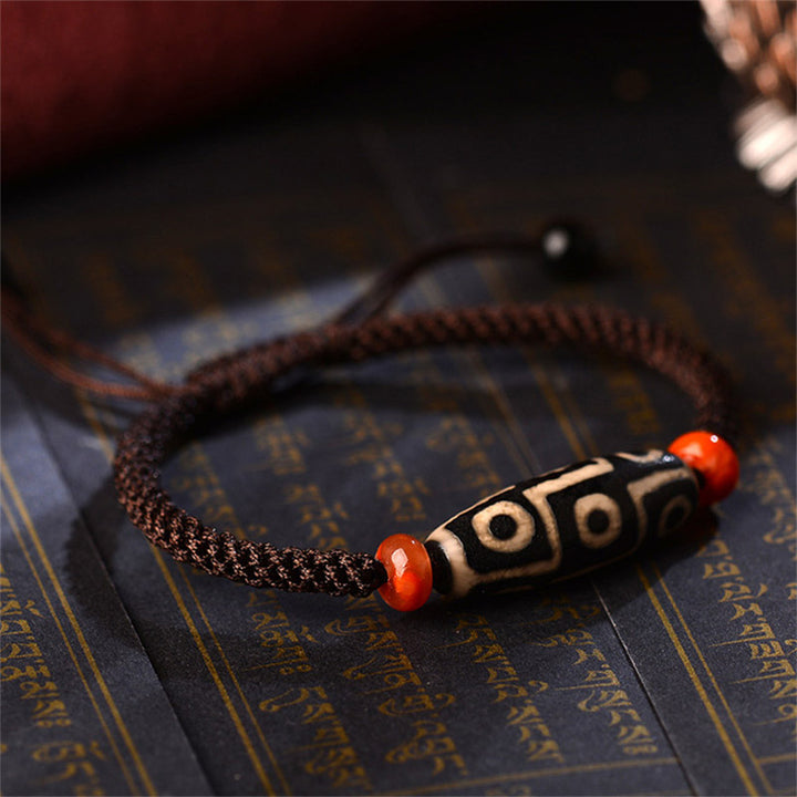 Bransoletka z Buddha Stones z dziewięcioma oczami i sznurkiem Prosperity Stones