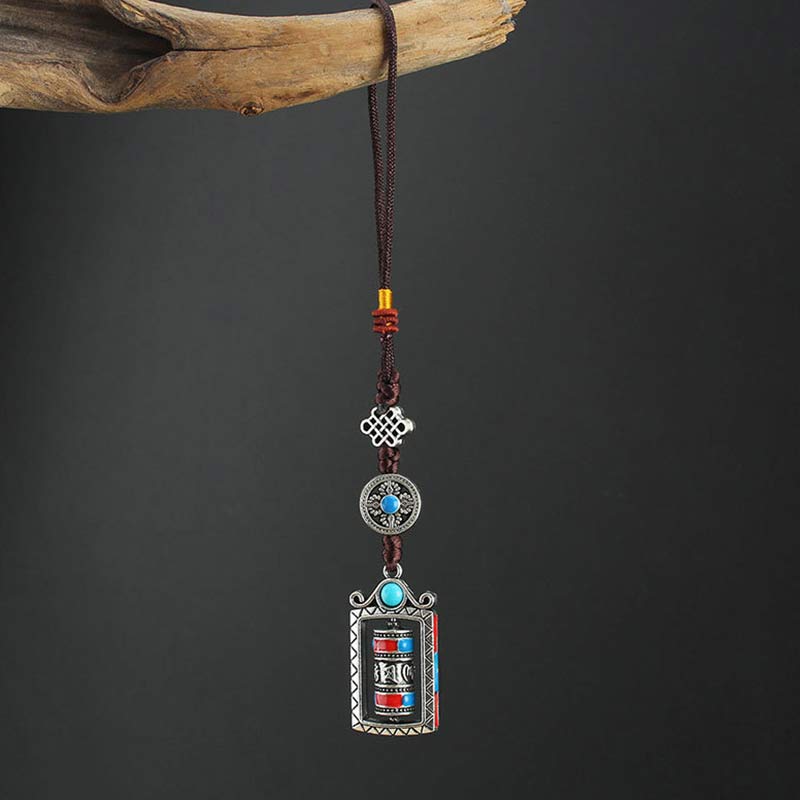 Buddha Stones Sześć Prawdziwych Słów Modlitewny Obrót Koła Węzeł Błogosławieństwo Brelok Dekoracja