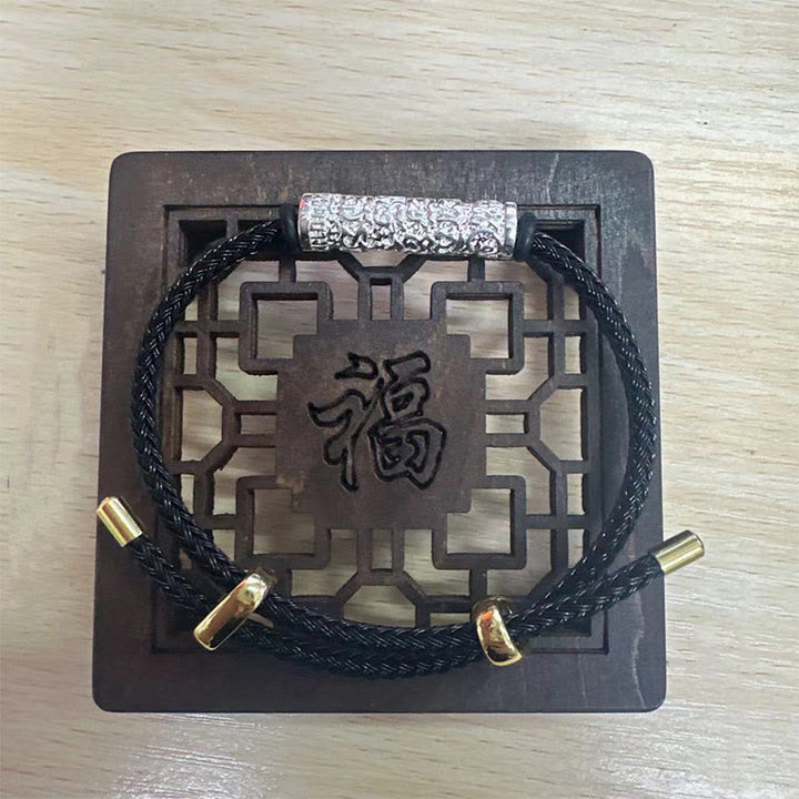 Buddha Stones Tybetańskie Ręcznie Robione Tai Sui Ochrona Liny Siła Pleciona Bransoletka