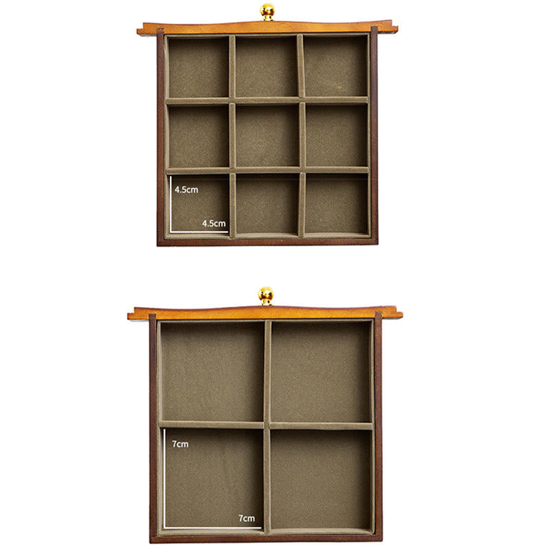 Buddha Stones Vintage Duża Pojemność Drewniane Pudełko na Biżuterię Pudełko Do Przechowywania Biżuterii Z Lustrem