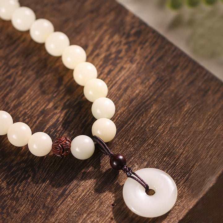 Bransoletka Buddha Stones Bodhi Seed Green Sandalwood Lotus Peace Buckle Harmony Double Wrap