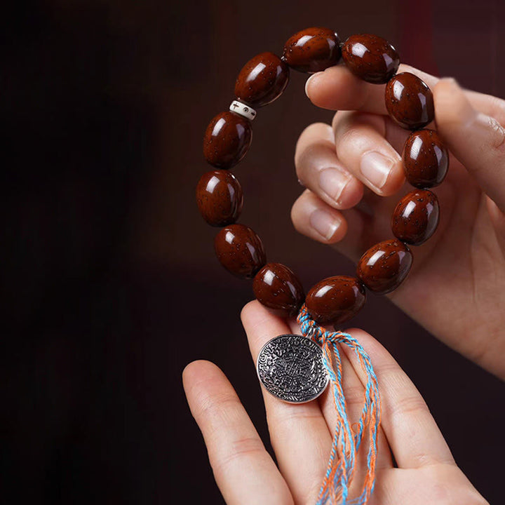 Buddha Stones Tybetańskie Naturalne Fioletowe Złoto Szczur OM Chiński Zodiak Dziewięć Pałaców Osiem Diagramów Charm Bransoletka Bogactwa