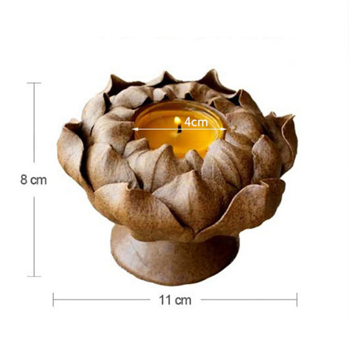 Buddha Stones Kwiat Lotosu Ceramiczny Świecznik Kadzielnica Domowa Ofiara Dekoracja