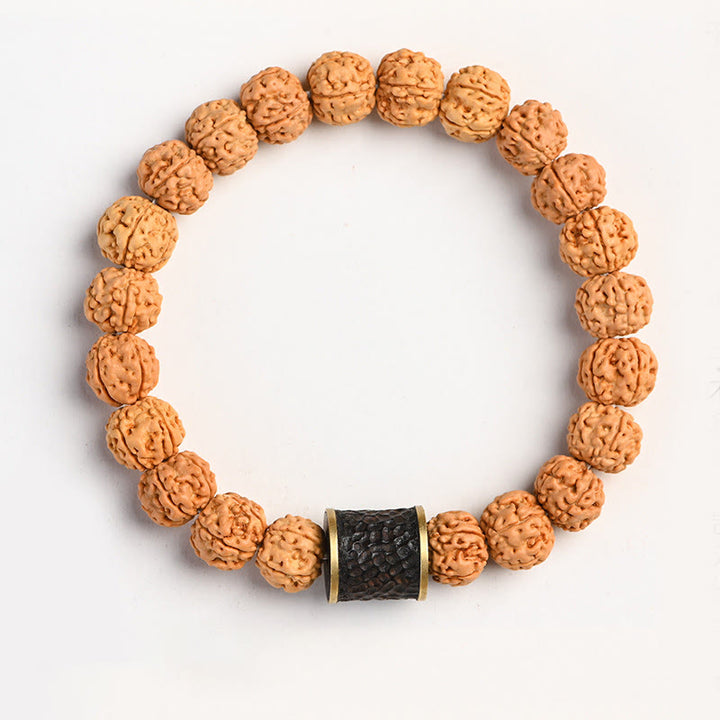 Buddha Stones Tybet Rudraksha Bodhi Seed Bransoletka Bogactwa Pomyślności