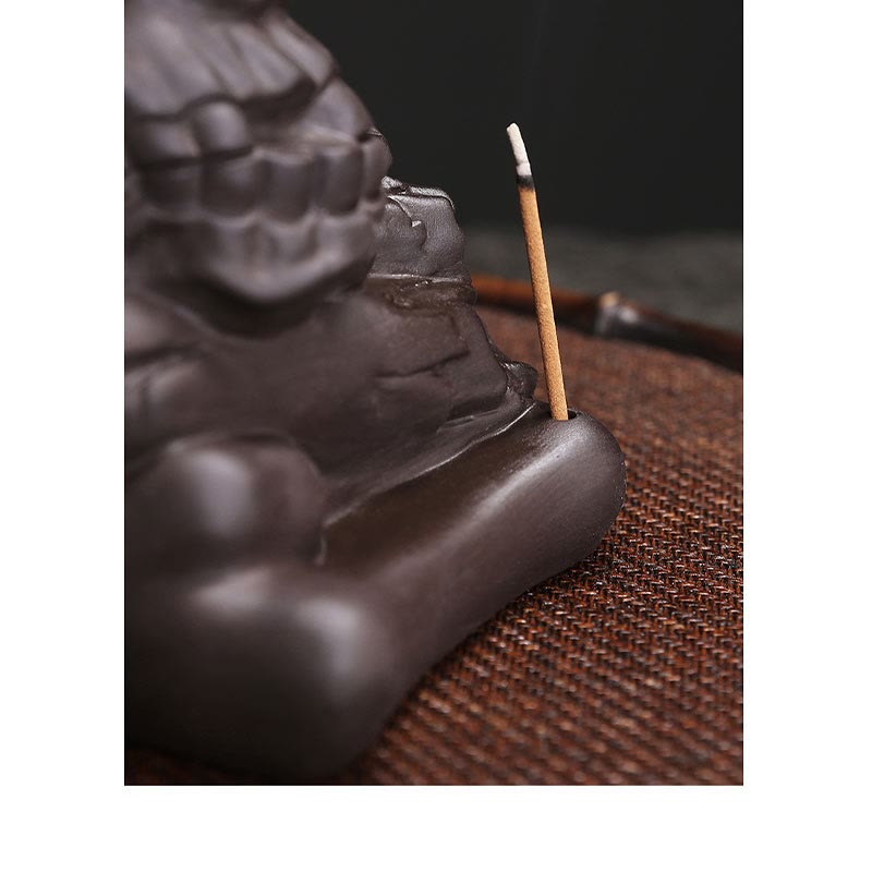 Buddha Stones Halloween Czaszka Głowa Fioletowa Glina Uzdrawiająca Kadzielnica Dekoracja