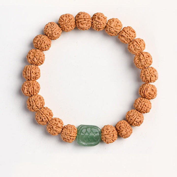Buddha Stones Tybet Rudraksha Bodhi Seed Bransoletka Bogactwa Pomyślności