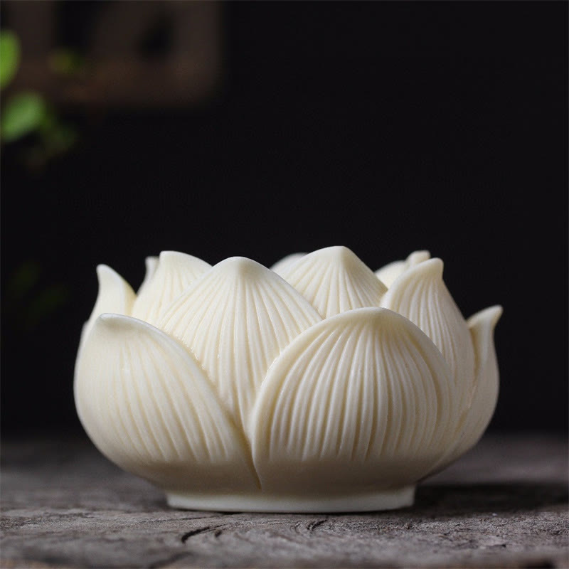 Buddha Stones Mini Kość Słoniowa Owoce Kwan Yin Awalokiteśwara Lotos Bogactwo Dekoracja Biurka