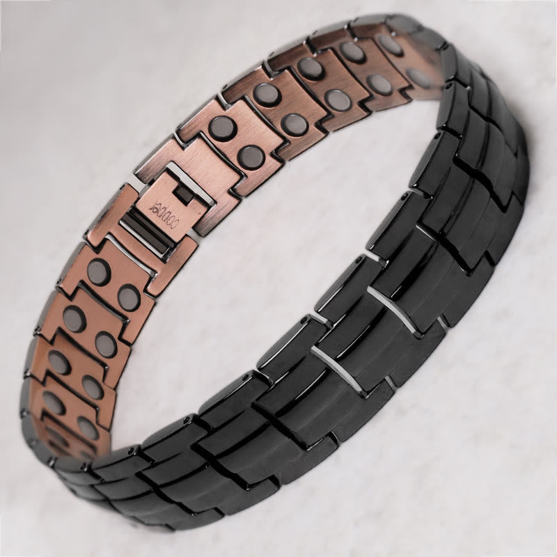 Bransoletka magnetyczna Vintage Solid Copper Cuff Bangle