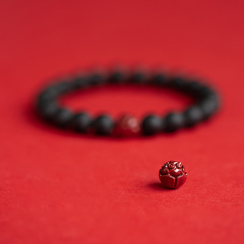 Buddha Stones Tybetańskie Cyprys Cynober Lotos Uzdrawiająca Bransoletka