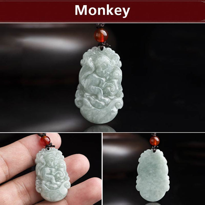 Naszyjnik z Buddha Stones Naturalny Jadeit 12 Chiński znak zodiaku Sukces - image 15