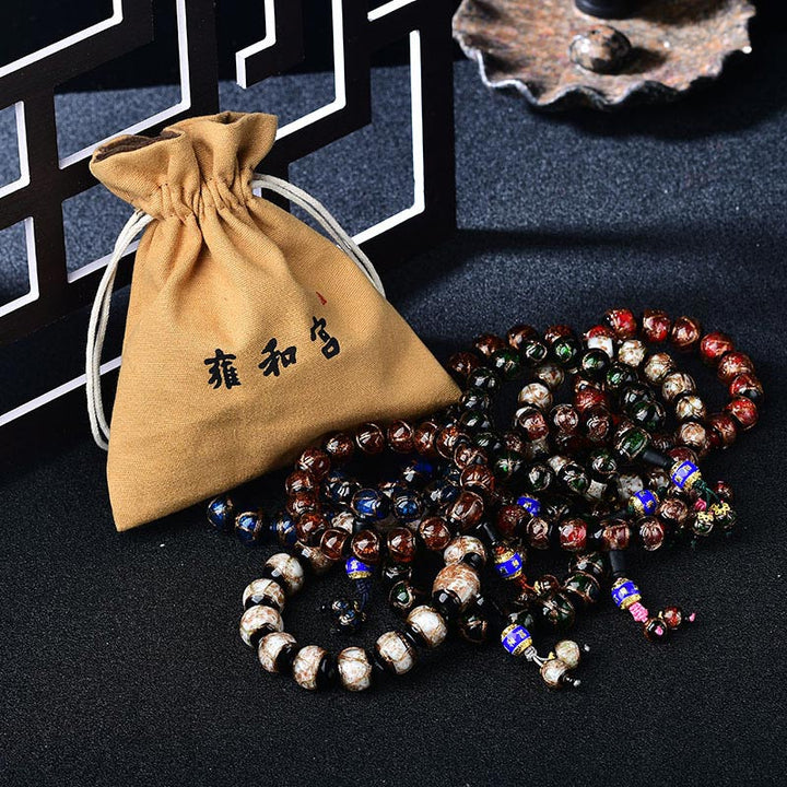 Bransoletka lecznicza z agatu tybetańskiego Dragon Vein