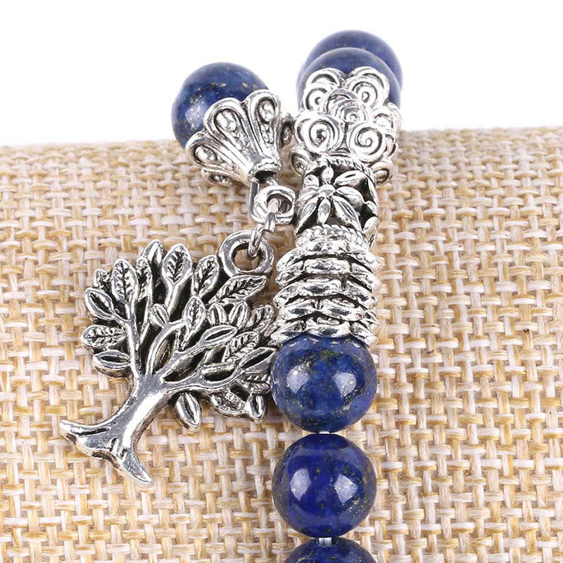 Buddha Stones Naturalne Kamień Szlachetny Drzewo Życia Szczęśliwy Talizman Bransoletka Elastyczna