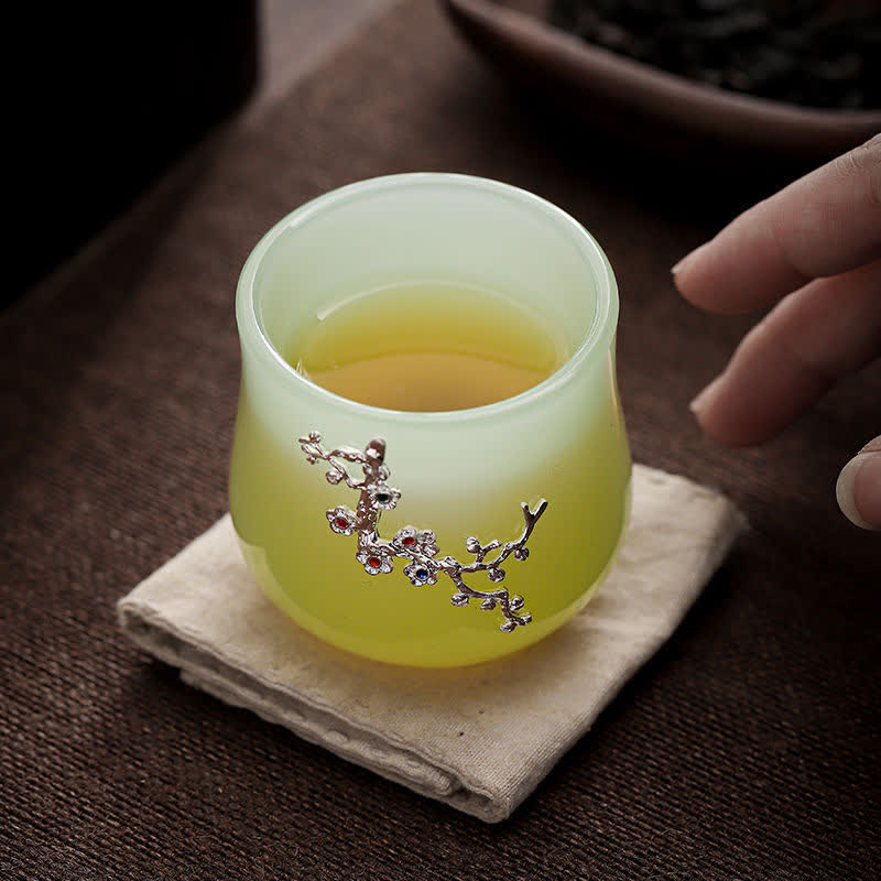 Buddha Stones Lotos Smok Feniks Kwiat Ceramiczny Filiżanka Filiżanki do Herbaty