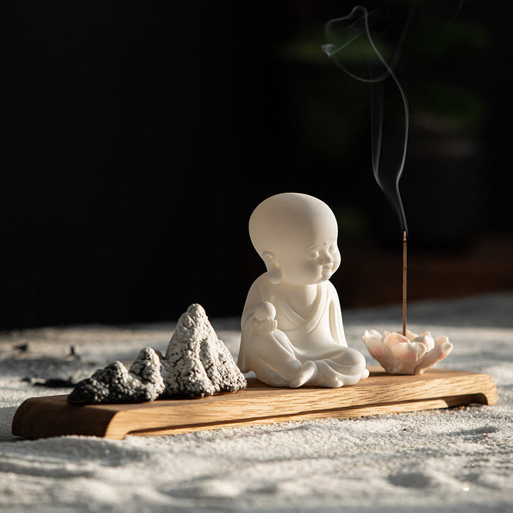Buddha Stones Kwiat Lotosu Tathagata Kwan Yin Avalokitesvara Ksitigarbha Medytacja Ceramiczny Kadzidełko Dekoracja