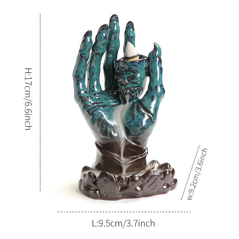 Buddha Stones Halloween Duch Ręka Czaszka Głowa Ceramiczny Pokój Uzdrawiający Kadzidło Palnik Dekoracja