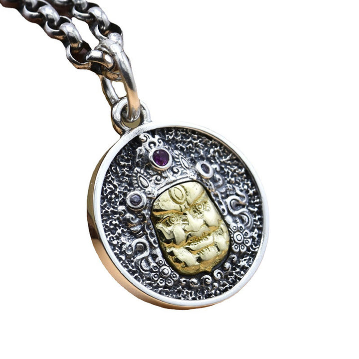 Buddha Stones 925 Srebro Sterlingowe Zakiram Bogini Bogactwa Dorje Wadżra Duchowy Naszyjnik Wisiorek
