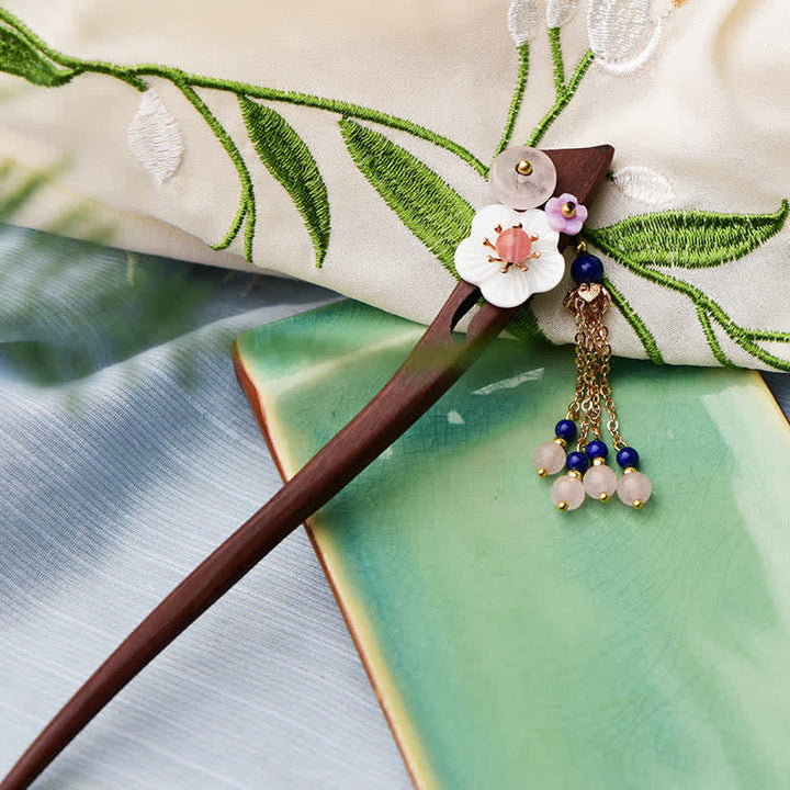 Czerwony sandałowiec różowy kryształowy urok uzdrawiająca spinka do włosów