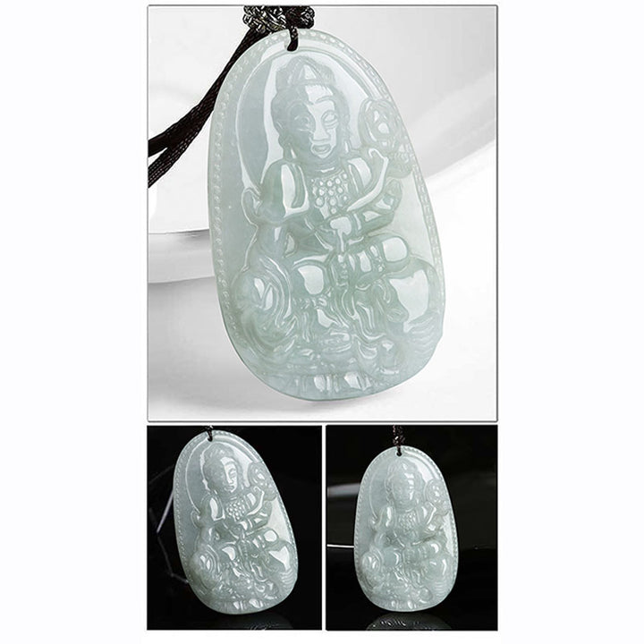 Buddha Stones Chiński Zodiak Natal Budda Jadeit Bogactwo Dobrobyt Naszyjnik Wisiorek - image 10