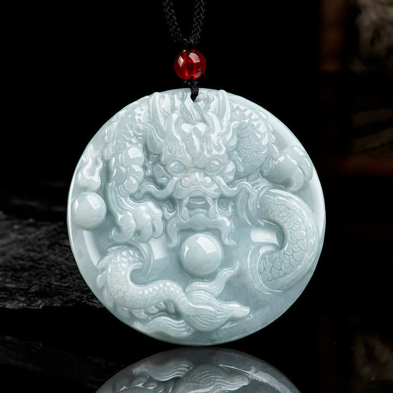 ❗❗❗Wyprzedaż błyskawiczna - naszyjnik z Buddha Stones , chińskim smokiem zodiakalnym i amuletem sukcesu - Jadeit (dobrobyt ♥obfitość) - image 1