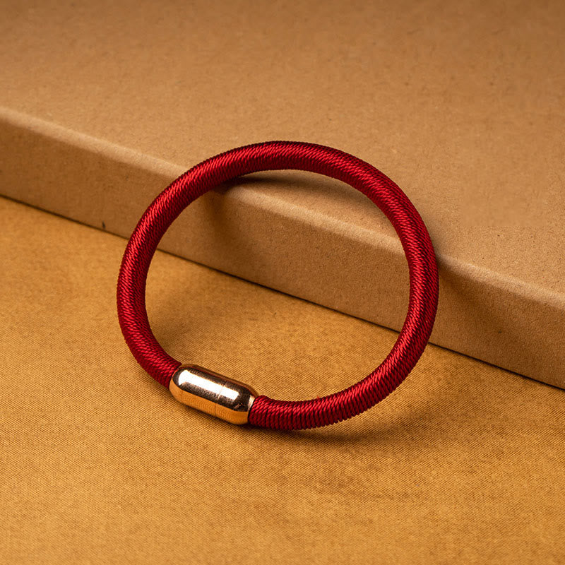 Buddha Stones Tybetańskie Ręcznie Robione King Kong Węzeł Ochrona Magnetyczna Zapięcie Bransoletka Pleciona