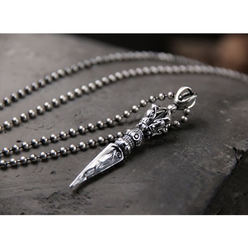 Buddha Stones 925 Srebro Sterlingowe Dorje Vajra Oświecenie Naszyjnik Łańcuszek Wisiorek