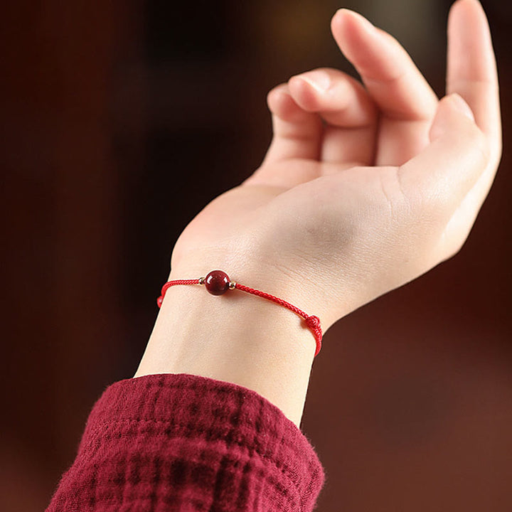 Naturalne Buddha Stones , koraliki z cynobru, bransoletka na kostkę, błogosławieństwo, szczęście