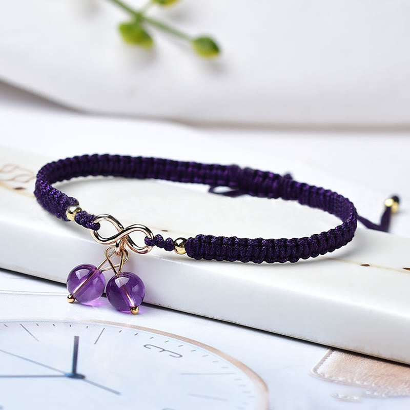 Buddha Stones Naturalny Kwarc Truskawkowy Ametyst Zielony Phantom Koralik Pozytywna Bransoletka