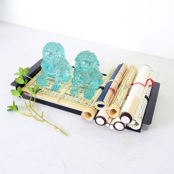 2 szt. posąg lwa odwaga siła żywica dekoracja biura domowego