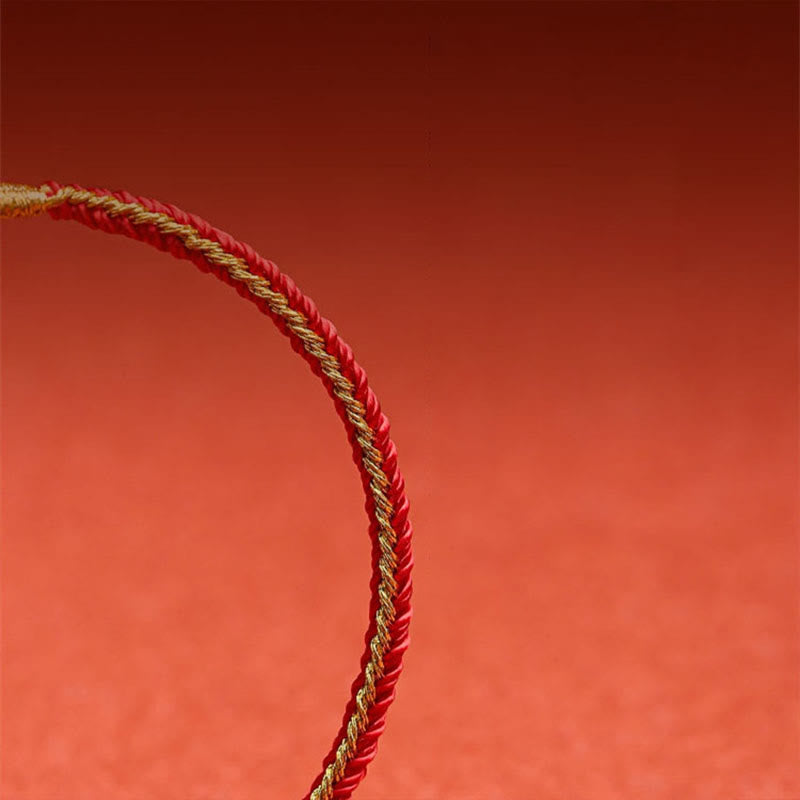 Buddha Stones Ręcznie robione Chińskie Zodiak Królik Kogut Szczur Koń Smok Ochrona Warkocz Bransoletka ze Sznurka